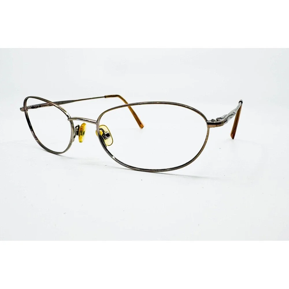 Tura Eyeglasses Women Pewter Metal Oval Frame 48-19-130